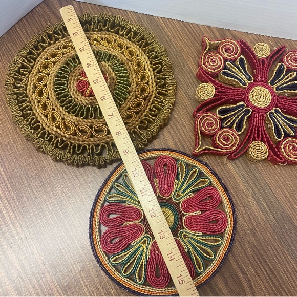 Decorative Straw Trivet Hot Pads - set - Picture 4 of 9